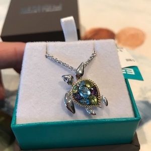 EFFY Turtle Pendant Necklace Gemstone Diamond